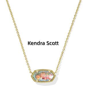 Elisa Gold Pendant Necklace in Peridot Illusion